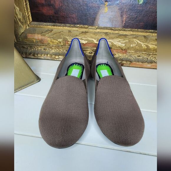 Rothy Brown Slip-On Loafers with Light Brown With Blue Accent Size 6 1/2 - Picture 10 of 16